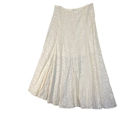 Rebecca Taylor Womens A-Line Swing Floral Lace Skirt White Size 10‎ - Picture 4 of 9